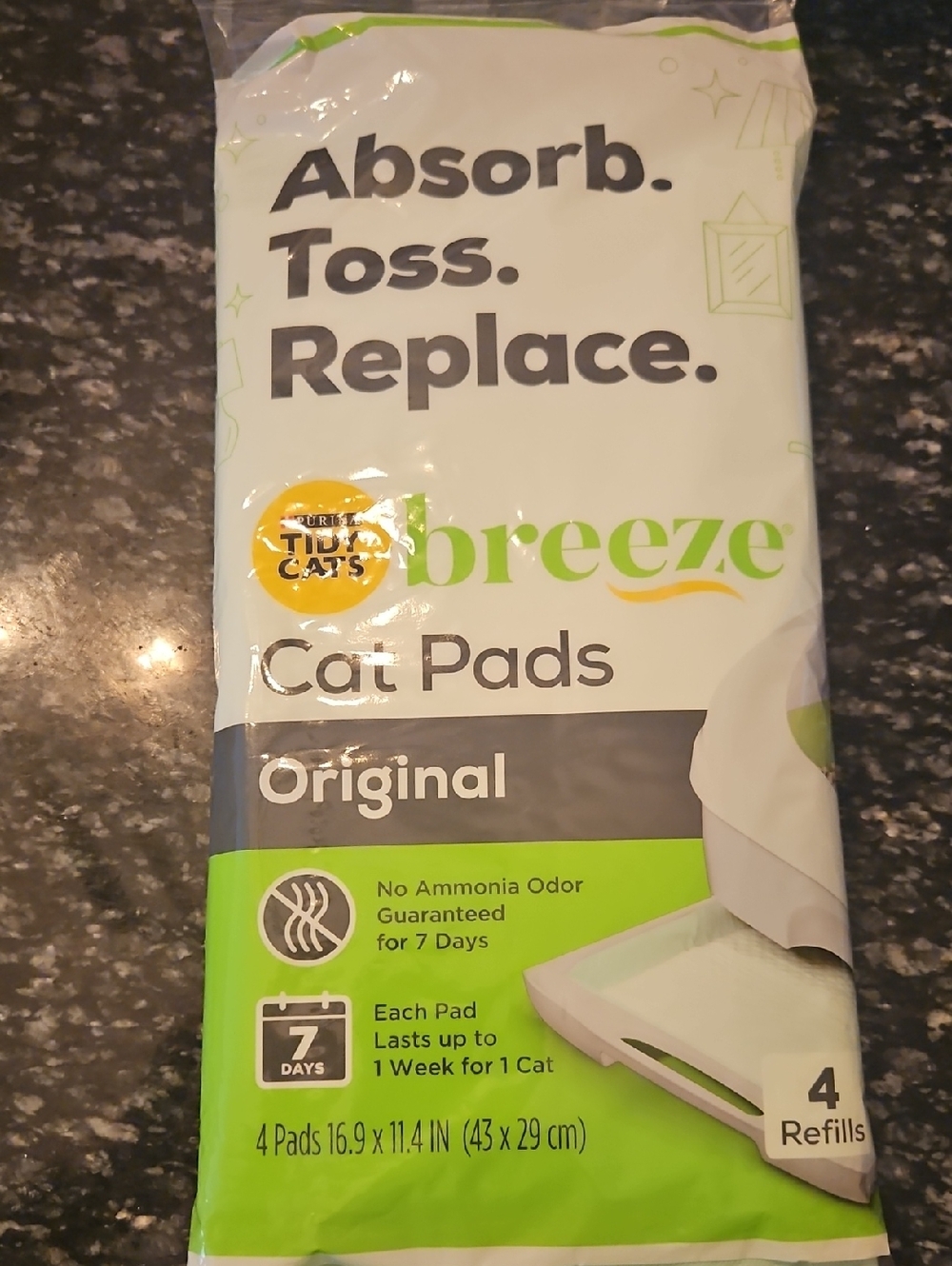 Tidy Cats Breeze Cat Pads - Original (White & Lime)